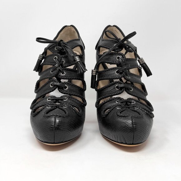 Dior Lace Up Heels Black Runway 2009 Fall Christian Dior High Heel Pumps - Picture 5 of 11